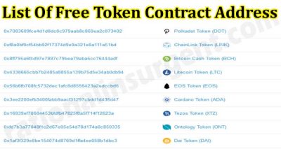 List Of Free Token Contract Address (May) Let's Check!
