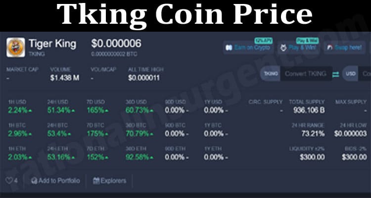 Tking Coin Price 2021.