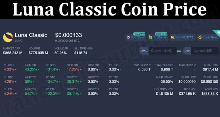 About General Information Luna Classic Coin Price