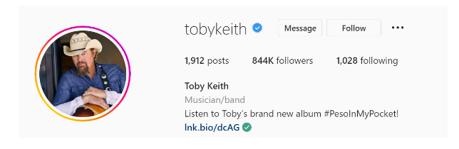 Personal information about Toby Keith