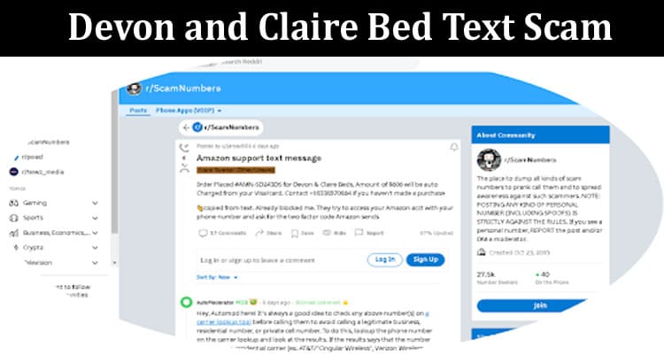 Latest News Devon And Claire Bed Text Scam