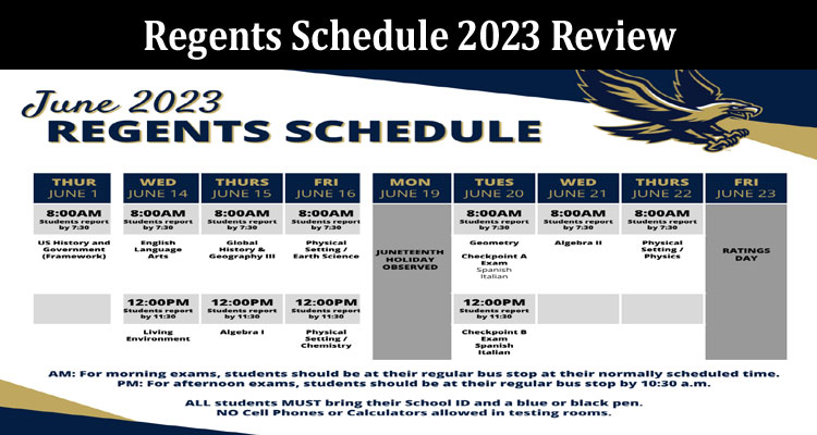 Latest News Regents Schedule 2023 Review