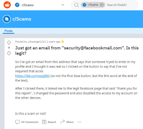 Are “Facebook Protect” E-mails authentic