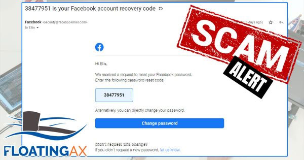 Does Facebookmail.com ask for a recovery code through e-mails