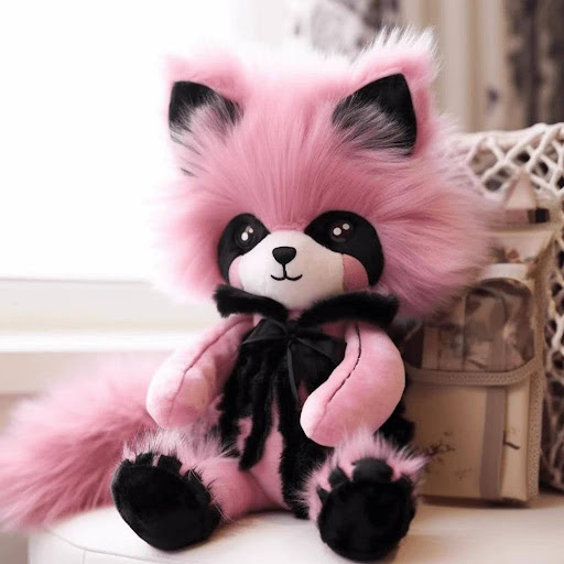Emo Kawaii Pink Raccoon Plush