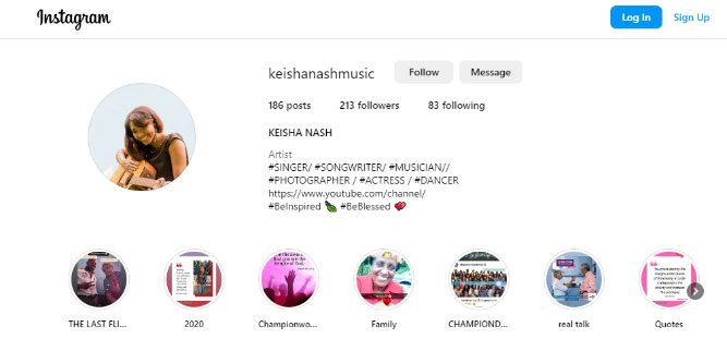 Is Keisha Nash Instagram account still active
