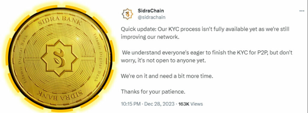 Latest update about Sidra Chain Kyc Portal