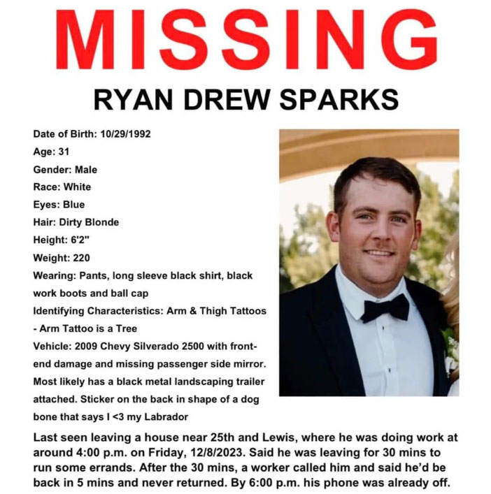 What is Ryan Sparks Missing Tulsa Ok Case