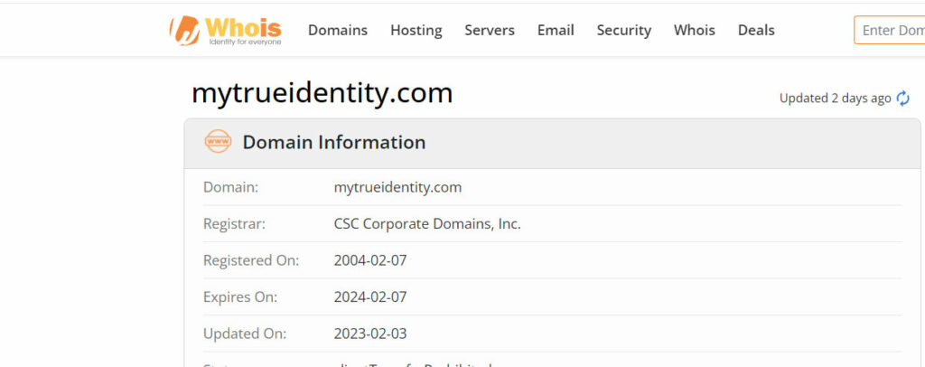 Is Mytrueidentity Scam or a legitimate website