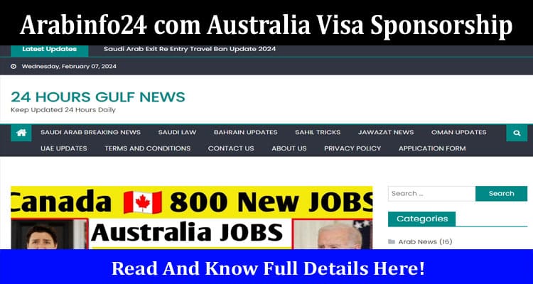 Latest News Arabinfo24 com Australia Visa Sponsorship