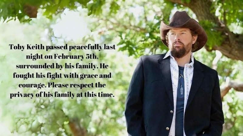 Toby Keith Passed Away